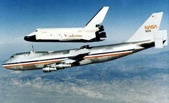 Bild des SCA mit dem OV-101 kurz nach der Trennung