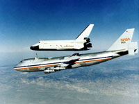 Bild der Enterprise auf der Boeing 747 SCA