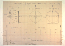 Analoge Bauzeichnung des Shuttle-C-Projekts