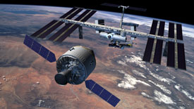 Ab 2011: Das CEV nähert sich der ISS