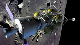 CEV/Lunar Lander im Mondorbit
