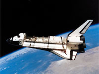 Bild eines Shuttles mit dem Spacelab an Bord