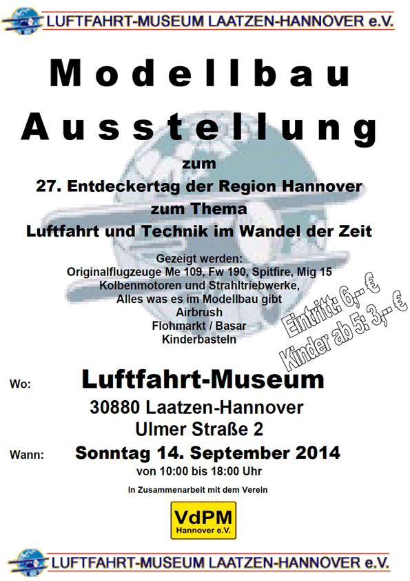 Plakat f&uuml;r die VdPM-Modellbau-Ausstellung 2014